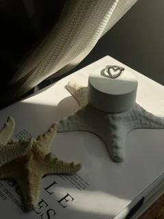 انگشتر قلب مرواريدى