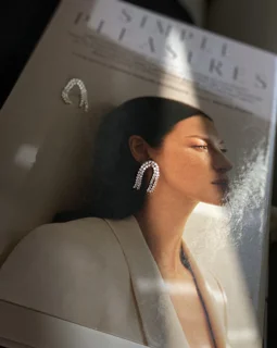 گوشواره نگينى ابكارى طلا سيلور گلد